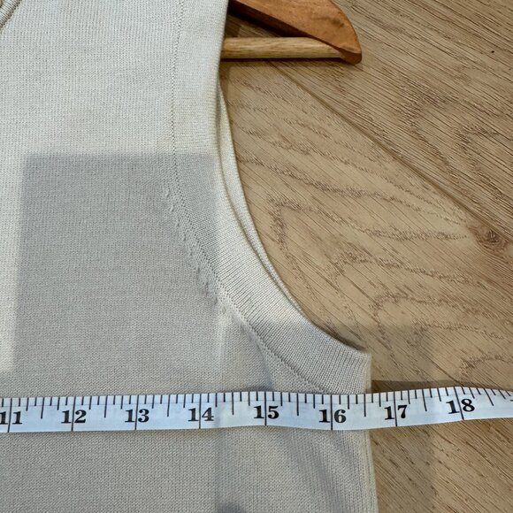 Karl Lagerfeld Cream Pearl Embellished Sleeveless Knit Tank Top – Size Small - Picture 9 of 10